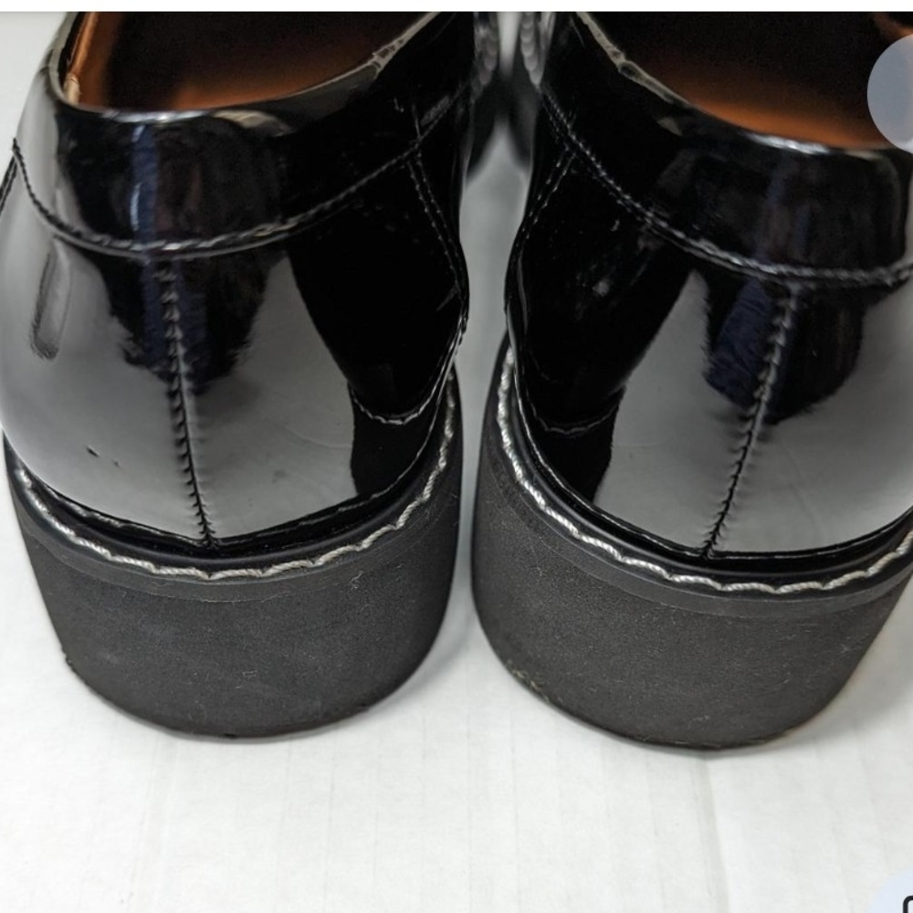 Pre-owned Franco Sarto Shiny Black Loafers - Picture 4 of 6